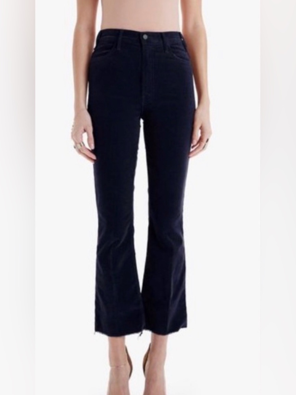 MOTHER Denim The Hustler Ankle Fray Corduroy Kick Flare Pants in Hopscotch sz 27